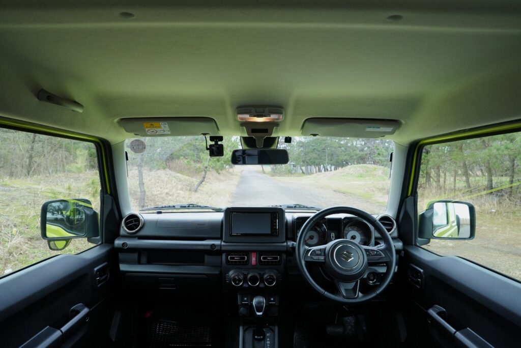 ジムニー 純正ルームミラー ステー 装着状態 - 比較用 (交換前)