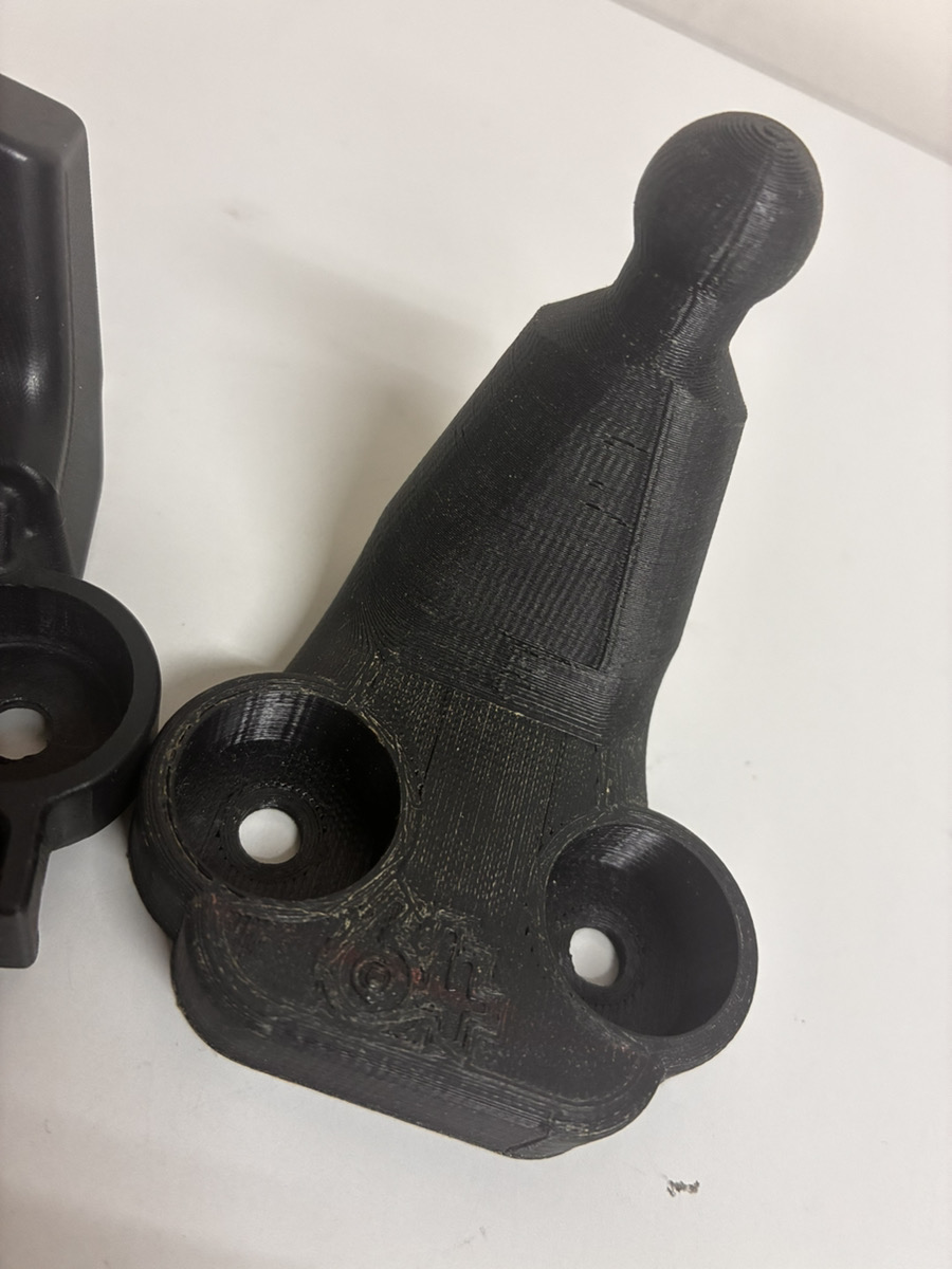 3Dプリンター製ショートミラーステー 積層縞模様